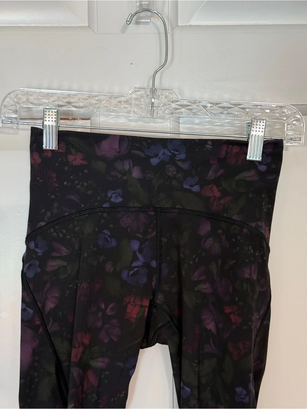 lululemon Train Times Crop Black Frozen Floral Black Crop Leggings 25664